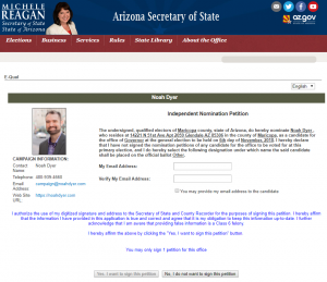 Secretary of State Online Petition